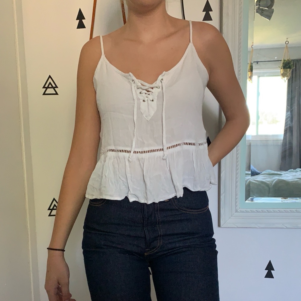 Flowy Lace Up tank
